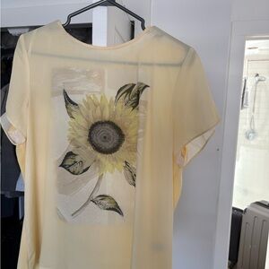Yellow Sunflower Print Women's Top